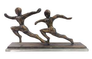 Home Living: Metal Cast Aluminium Sculpture Human Running Pose  - MADE IN INDIA