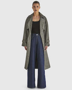 Coats Jackets: Fate+Becker Charmer Trench Coat Black/Cream