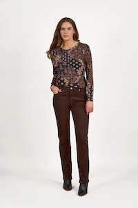 Outerwear: Vassalli Long Sleeve Round Neck Top Rhapsody