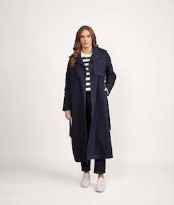 Coats Jackets: Vassalli Denim Trench Dark Denim