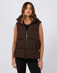 All About Eve Remi Luxe Puffer Vest Brown