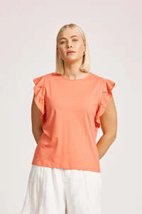 Eb & Ive Francia Frill Tank-Coral