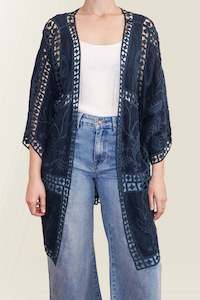 Isle of Mine Oline Kimono Navy OS
