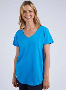 Tops: Elm Fundamental Vee Tee Ibiza Blue