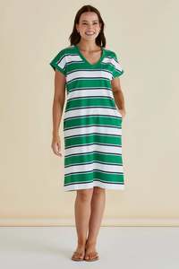 Dresses: Betty Basics Zena T-shirt Dress Navy/Green