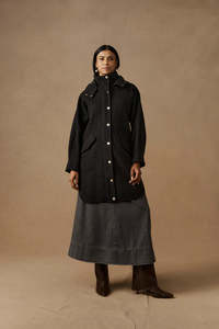 Eb & Ive Sable Hood Jacket-Charcoal