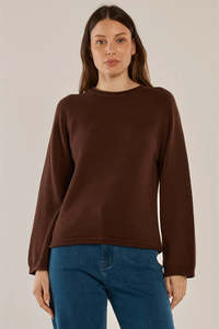 Betty Basics: Betty Basics Carrie Knit Jumper Espresso Brown