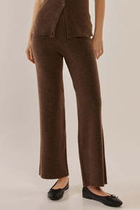 Betty Basics: Betty Basics Nash Knit Pant Espresso Brown
