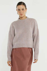 Jumpers: Sass Innes Pointelle Jumper Pink Marle