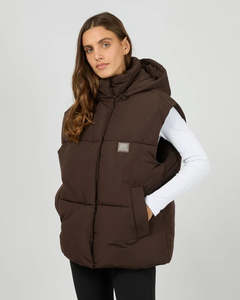 All About Eve Elevate Puffer Vest Chocolate