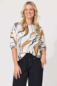 Tops: Lemon Tree Alessa Top Leafy White