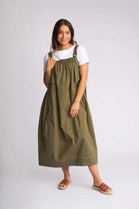 Dresses: Vassalli Blend Dress Khaki
