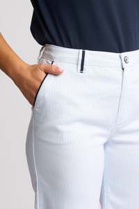 Shorts: Vassalli Orion Short Blue Stripe Denim