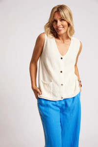 Eb And Ive: Eb+Ive Maris Knit Vest White