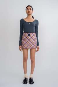 Mto Bottoms: Cher Miniskirt - Pink Check
