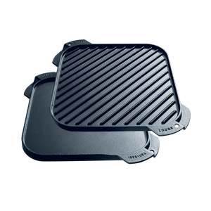 Griddles Grill Pans: Cast Iron Single Burner Reversible Griddle 26cm