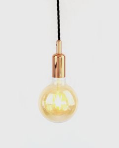 Bare Bulb Copper Pendant Light With LED Filament Bulb - Loftmotif