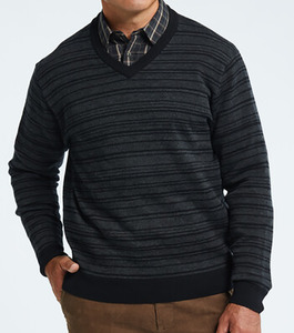 Bosun Merino V Neck Pullover – Charcoal