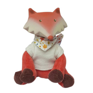 Bonikka: FOX WITH VEST & NATURAL RUBBER TEETHER HEAD