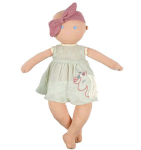 Bonikka: BABY KAIA - 100% ORGANIC SOFT DOLL 43CM (BROWN EYES)