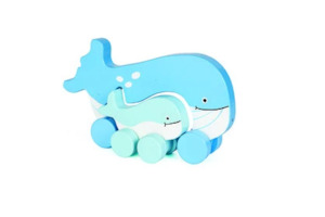 Jack Rabbit: MUMMY & BABY PUSH TOY - WHALE