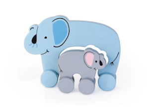 Jack Rabbit: MUMMY & BABY PUSH TOY - ELEPHANT