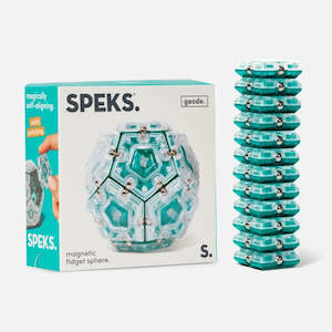 Speks: SET OF 12 AQUAMARINE MAGNETIC PENTAGONS