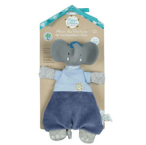 Stuffed Toys: LOVEY ALVIN THE ELEPHANT  WITH NATURAL RUBBER TEETHER HEAD 25CM