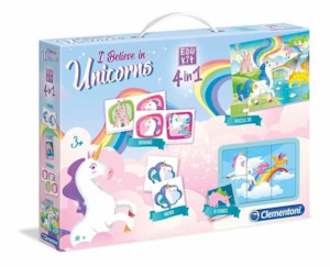 Games Puzzles: 30pc, 4 IN 1 UNICORN EDUKIT - jigsaw puzzle and games