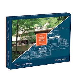 Galison: FRANK LLOYD WRIGHT FALLINGWATER 2-SIDED 500 PIECE PUZZLE
