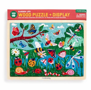Wooden: Garden Life 100 Piece Wood Puzzle + Display