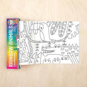 Mixed Brands: Rainbow Animals Mini Colouring Roll