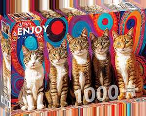 Jigsaw Puzzles: Five Cats, 1000pcs