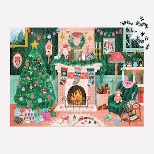 Galison: Cozy by the Fireplace, 1000 Piece Puzzle