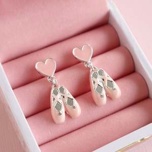 Lauren Hinkley: Ballet Slipper Drop Earrings - Sterling Silver Post & Earnut