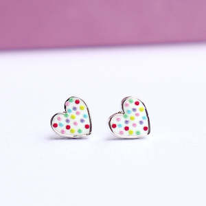 Lauren Hinkley: Confetti Heart Earrings in Trinket Box