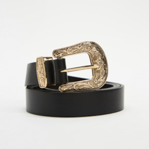 Belts: Sol Sana Western Belt - Black/Gold