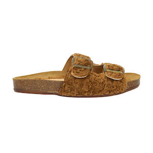 Estilo Emporio Colinas Wool Buckle Slide Cognac