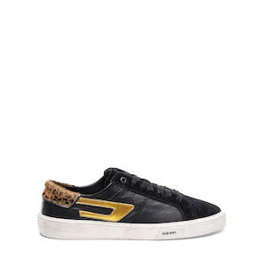 Sneakers: Diesel S-Mydori LL Black Leather Suede Sneakers
