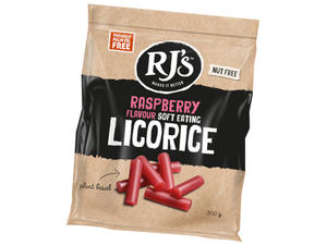 Licorice: RJs Raspberry Soft Eating Licorice 300g