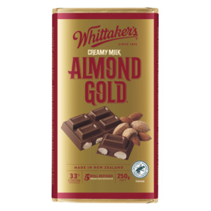 Whittakers Almond Gold Chocolate Block 250g - Lollies Online
