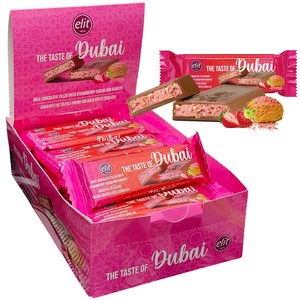 Elit Dubai Strawberry Chocolate 24x 30g Bars - Short Date (Best Before 03 August&hellip;