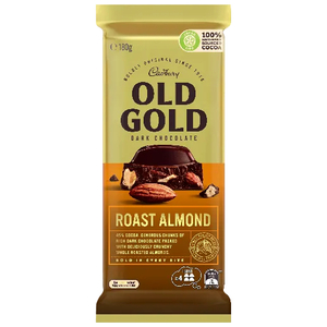 Cadbury Old Gold Roast Almond Chocolate Block 180g - Lollies Online