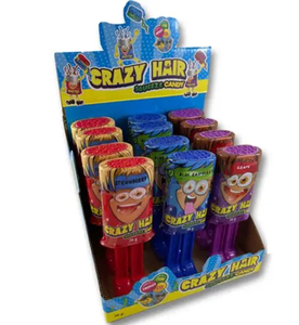Crazy Hair Squeeze Candy 12x in Display Box - Lollies Online