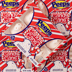 Peeps Marshmallow Candy Cane Chicks 10 Pack