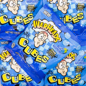 Sour Smart Collection: Warheads Blue Raspberry Cubes Peg Bag