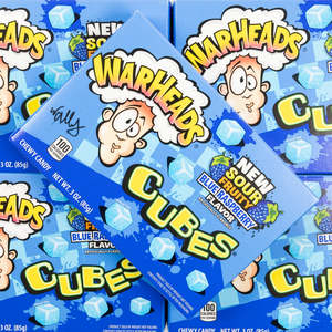 Warheads Blue Raspberry Cubes Theatre Box
