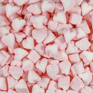 Marshmallow And Fondant: Mini Heart Mallows Pink & White
