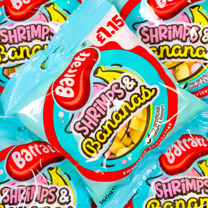 Gummy Lollies: Barratt Shrimps & Bananas 150g