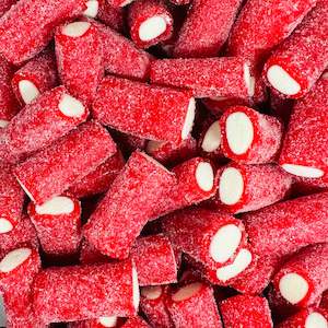 Sour And Sugared: Sour Strawberry Mini Jumbo Tubes
